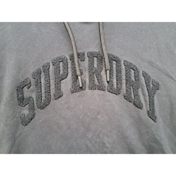 Superdry Mens Large Black Long Sleeve Pullover Hoodie Sweatshirt - Picture 9 of 12